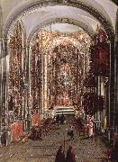 unknow artist This painting Allows us to picture the interior of a church in new spain oil painting